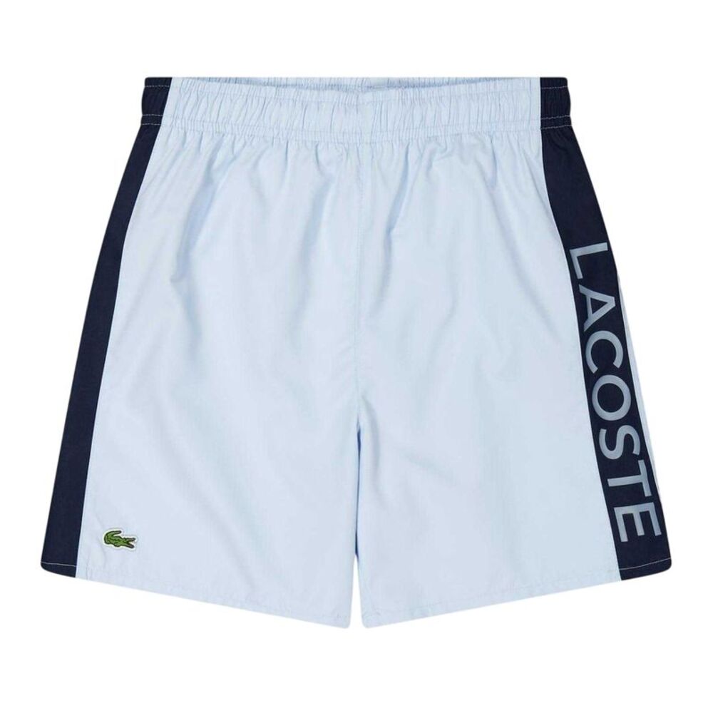 Lacoste Mens Lettering Swimming Swim Shorts / Light Blue